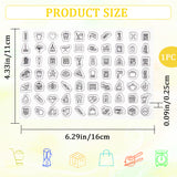 Daily Theme Transparent Silicone Stamps Set, for DIY Scrapbooking, Food, 110x160x2.5mm