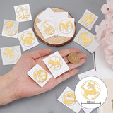 Nickel Decoration Stickers, Metal Resin Filler, Epoxy Resin & UV Resin Craft Filling Material, Constellation, 40x40mm, 12 style, 1pc/style, 12pcs/set