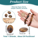 1 Strand Natural Tiger Eye Beads Strands, Flat Oval, 16x12x5.5mm, Hole: 1mm, about 26pcs/strand, 16.30''(41.4cm)