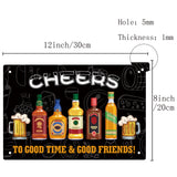 Vintage Metal Iron Tin Sign Poster, Wall Decor for Bars, Restaurants, Cafes Pubs, Vertical Rectangle, Drink Pattern, 300x200x0.5mm