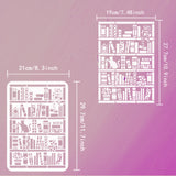 Plastic Drawing Painting Stencils Templates, for Painting on Scrapbook Fabric Tiles Floor Furniture Wood, Rectangle, Book Pattern, 29.7x21cm