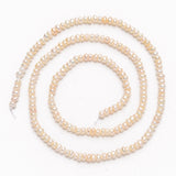 1 Strand Natural Cultured Freshwater Pearl Beads Strands, Two Sides Polished, Creamy White, 3~4mm, Hole: 0.8mm,  about 110pcs/strand, 13.6 inch