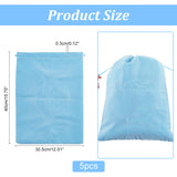 Rectangle Velvet Packing Drawstring Pouches, Jewelry Storage Gift Bags, Light Sky Blue, 40x30.5x0.3cm