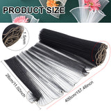 Wrinkled Wavy Gauze Yarn Flower Bouquets Wrapping Packaging, Suitable for Valentine's Day Gift Giving Decoration, Black, 28x0.15cm