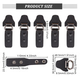 DIY Sweater Connection Buckle, Imitation Leather Buckle, with Zinc Alloy Clasp, Black, 48.5x36.5x8.5mm, Hole: 9.5mm, 6 sets/box