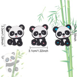 18Pcs 3 Colors Panda Silicone Beads, DIY Nursing Necklaces and Bracelets Making, Chewing Pendants For Teethers, Mixed Color, 28.5x24x6.5mm, Hole: 2mm, 6pcs/color