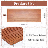 Customized 10-Slot Wooden Quilting Ruler Storage Rack, Ruler Template Organizer Holder, Sewing Accessories and Supplies, Goldenrod, 35x14x1.9cm