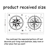 PVC Wall Stickers, for Wall Decoration, Compass Pattern, 750x390mm