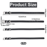 Cowhide Dog Collar, with Platinum Iron Clasp, for Small Medium and Large Dogs, Pet Supplies, Black, 317x22x9mm