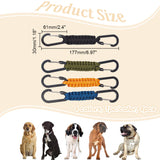 4Pcs 4 Colors Polyester Cord Braided Dog Harness Collar Leash Connector, Aluminum Alloy Clasp Dog Collar Safety Clips, Mixed Color, 190mm