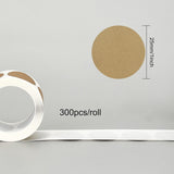 Coated Scratch Off Film Password Sticker, DIY Scraping Award Card, Flat Round, Goldenrod, 25mm, 300pcs/roll