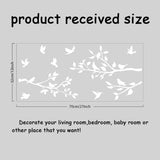 PVC Wall Stickers, for Home Living Room Bedroom Decoration, White, Branch, 320x700mm