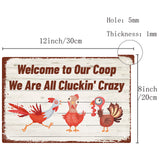 Iron Sign Posters, for Home Wall Decoration, Rectangle, Chick Pattern, 300x200x0.5mm
