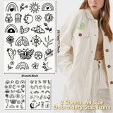 PVA Water-soluble Embroidery Aid Drawing Sketch, Rectangle with Rainbow & Insects, Mixed Shapes, 297x210mmm, 2pcs/set
