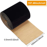 Adhesive Velvet Flocking Liner, for Jewelry Drawer Craft Fabric Peel Stick, Black, 100mm, about 4m/roll, 2rolls