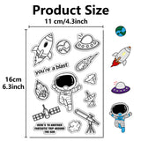 Custom PVC Plastic Clear Stamps, for DIY Scrapbooking, Photo Album Decorative, Cards Making, Stamp Sheets, Film Frame, Spaceship, 160x110x3mm