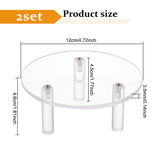 Round Transparent Acrylic Minifigure Display Stands, Model Display Riser for Toys Figures Makeup, Clear, Finish Product: 12x5cm, about 8pcs/set