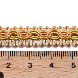 Polyester Braided Ribbons, Garment Accessories, Oval Pattern, Gold, 3/8 inch(11mm), about 13.12 Yards(12m)/Roll