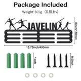 Fashion Iron Medal Hanger Holder Display Wall Rack, with Screws, Word Javelin, Sports Themed Pattern, 150x400mm
