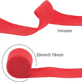 Sewing Foldover Elastic, Nylon Stretch Trim Elastic Ribbon, for Hair Ties Headband, Mixed Color, 20mm, 34 colors, 1m/color, 34m/set