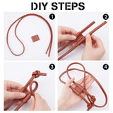Flat Imitation Leather Drawstring Cords, with String Slide, for Women's Backpack, Camel, 7x4mm, about 1.09 Yards(1m)/Set