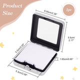 Rectangle Iron Loose Diamond Display Boxes, Small Jewelry Storage Case with Sponge, Platinum, 6.05x5.5x1.65cm