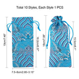 Silk Pouches, Drawstring Bag, Mixed Color, 19~20x7.5~8cm
