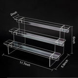 3-Tier Transparent Acrylic Minifigures Display Risers, for Models, Building Blocks, Doll Display Holder, Clear, Finished Product: 29.8x15x15.3cm