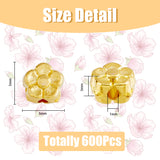 600Pcs 2 Colors Tibetan Style Alloy Beads, Lead Free & Cadmium Free, Flower, Golden & Silver, 5x5x3mm, Hole: 1mm, 300pcs/color