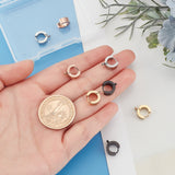 8pcs 4 colors Ion Plating(IP) 304 Stainless Steel Huggie Hoop Earrings Findings, with Loop, Ring, Mixed Color, 7 Gauge, 12x11x4mm, Hole: 1.8mm, Pin: 1mm, 2pcs/color