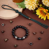 16Pcs 4 Colors 304 Stainless Steel Beads, Large Hole Beads, Grooved, Column, Mixed Color, 10x8mm, Hole: 6.5mm, 4pcs/color