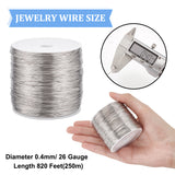 304 Stainless Steel Wire, Round, Stainless Steel Color, 26 Gauge, 0.4mm, about 820.21 Feet(250m)/Roll