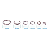 1 Box Iron Mixed Split Rings, Double Loops Jump Rings, Platinum, 4~10x1~1.3mm, about 2~7.4mm inner diameter