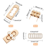 Alloy Twist Clasps Set, with Iron Finding, Bag Replacement Accessories, Light Gold, 3~4.2x1.2~3x0.3~1.2cm, 3pcs/set