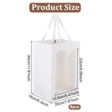 Rectangle Paper Gift Bags, with Plastic Visible Window and Polyester Handles, White, Unfold: 30x20x16cm