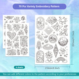 4 Sheets 11.6x8.2 Inch Stick and Stitch Embroidery Patterns, Non-woven Fabrics Water Soluble Embroidery Stabilizers, Flower, 297x210mmm