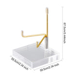 2Pcs 2 Colors Square Transparent Acrylic Mineral Crystal Stands, Raw Gemstone Display Easels with Stainless Steel Holder, Mixed Color, Finish Product: 5.95x5.95x8.75cm, 1pc/color