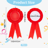 Award Ribbon Shape Tinplate Badge Pins, Blank Button Pin Brooch for Party Accessory, Red, 160x92x9mm, Pin: 0.6mm