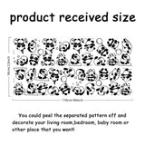 PVC Wall Stickers, Wall Decoration, Panda Pattern, 1180x290mm, 2 sheets/set