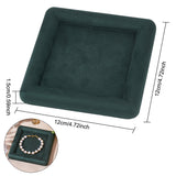 Velvet Jewelry Display Trays, for Rings, Necklaces, Earrings, Bracelets Storage, Square, Dark Green, 12.1x12.1x1.6cm, Inner Diameter: 8.55x8.6cm
