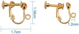 Brass Screw Clip Earring Converter, Spiral Ear Clip, for Non-pierced Ears, Mixed Color, 17x13.5x5mm, Hole: 1.2mm