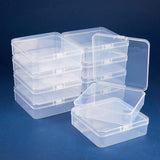 Plastic Bead Containers, Square, Clear, 9.4x9.4x3cm, Inner Size: 9x9x2.5cm, 10pcs/box