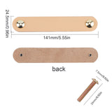 PU Leather Door Handles, for Cabinet Door Straps Replacement Accessories, Gold, 141x24.5x3.5mm, Hole: 3.5mm, 24x7.5