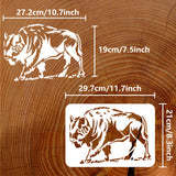 Plastic Drawing Painting Stencils Templates, for Painting on Scrapbook Fabric Tiles Floor Furniture Wood, Rectangle, Cattle, 29.7x21cm