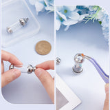 2Pcs 304 Stainless Steel Glass Bottle Pendants, Openable Ash Keepsake Memorial Pendants, Twist off Vial Tube Pendants, Column, Clear, 42x13.5mm, Hole: 1.6mm