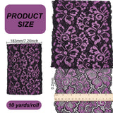 Polyester Lace Flower Fabric, for Clothing Accessories, Purple, 18.3x0.02cm