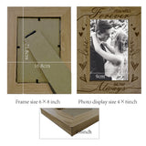 Natural Wood Word Forever Photo Frames, for Tabletop Display Photo Frame, Rectangle, Heart, 218x168mm, Inner Diameter: 142x90mm