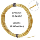 Brass Wires, Craft Wire, Twisted Rope Round, Raw(Unplated), 20 Gauge, 0.8mm, about 19.69 Feet(6m)/Roll