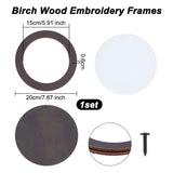 Birch Wood Embroidery Frames, Embroidery Hoops, Household Cross Stitch Sewing Tool, Ring, 200x6mm, Inner Diameter: 150mm