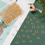 200Pcs 2 Style Brass Open Jump Rings, Long-Lasting Plated, Twist Ring, Real 18K Gold Plated, 6~8x1mm, Inner Diameter: 4~6mm, 100pcs/style